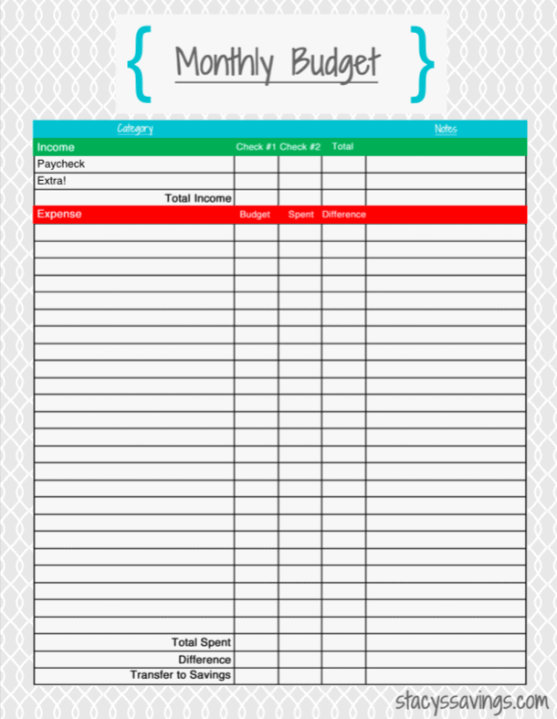 simple budget template