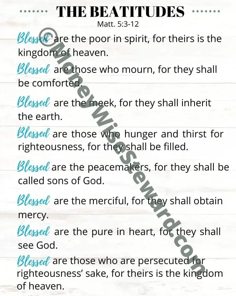 Free Beatitudes Printable