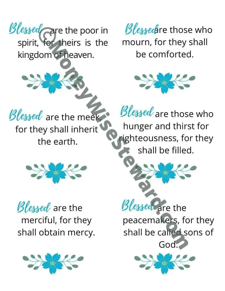 Free Printable Beatitudes