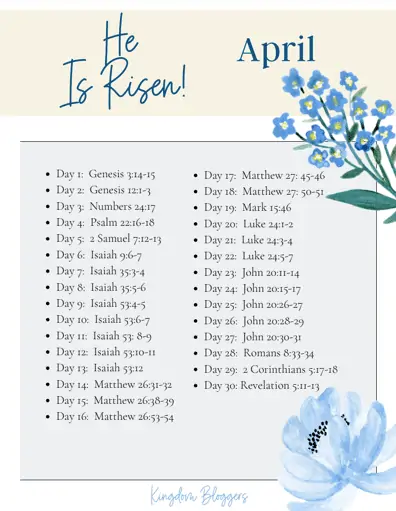 One Year Bible Reading Plan