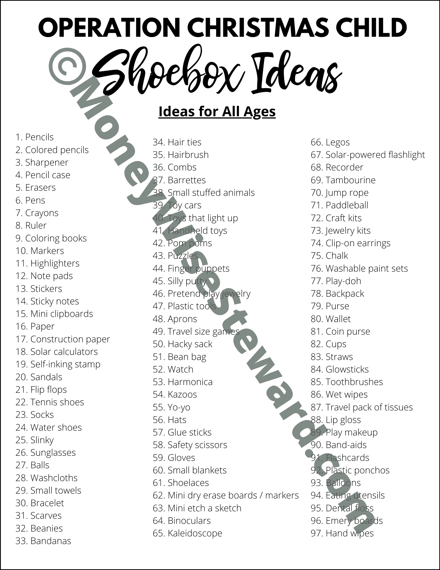 Over 125 Operation Christmas Child Ideas to Pack in a Shoebox