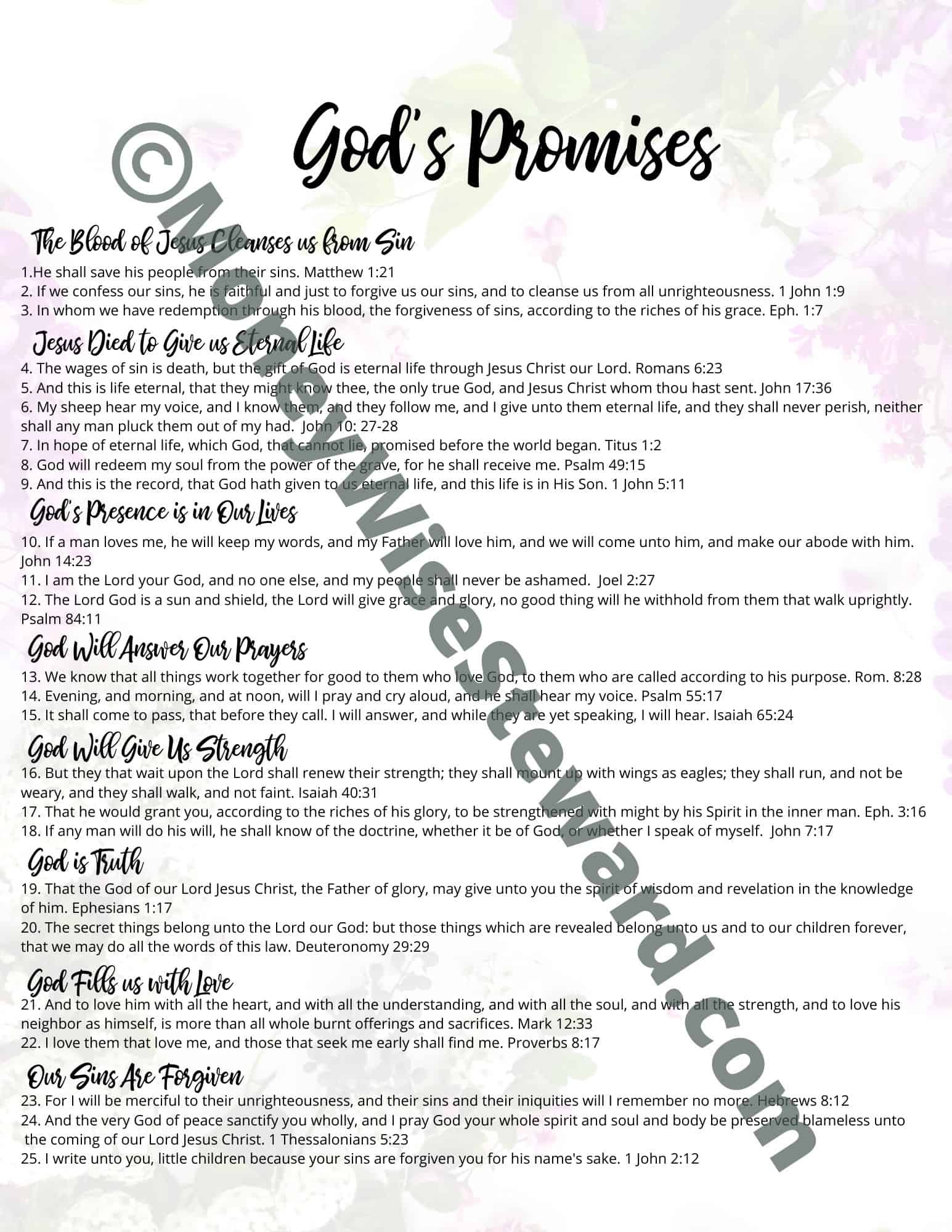 God's Promises printable