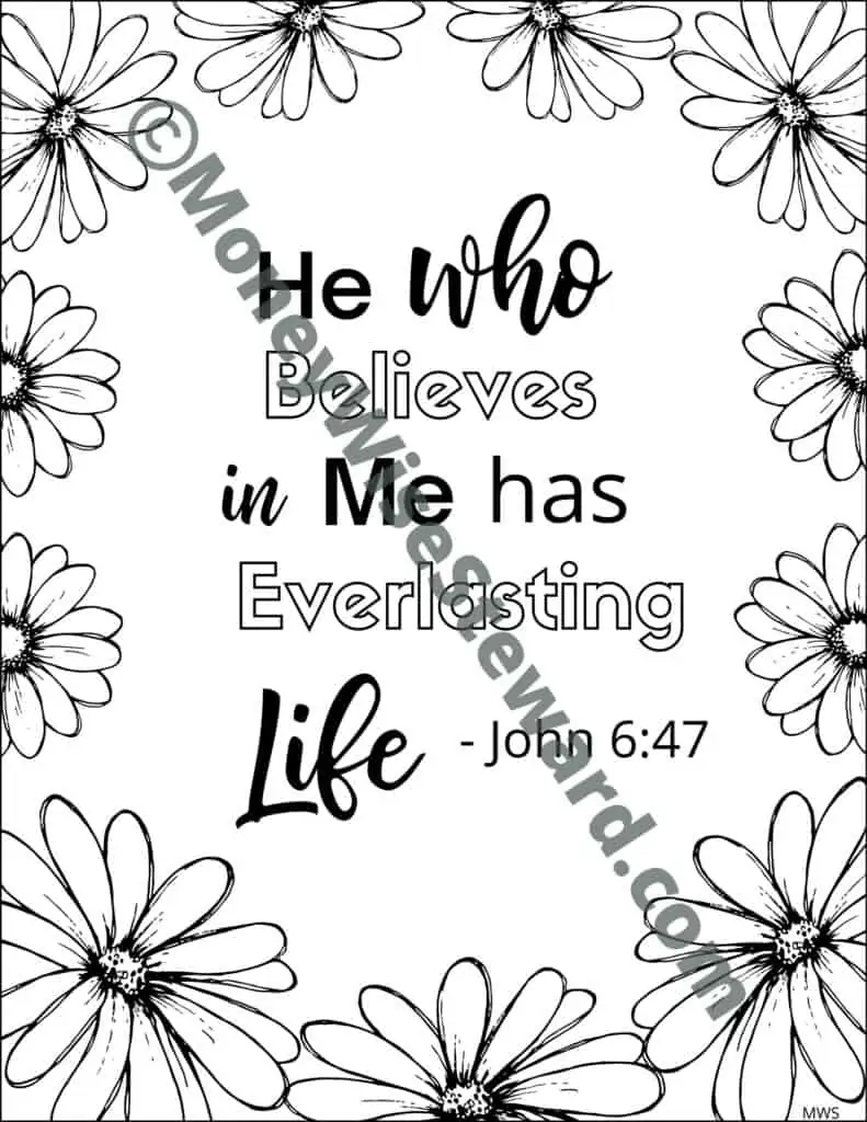 He Who Believes Christian Coloring Page
