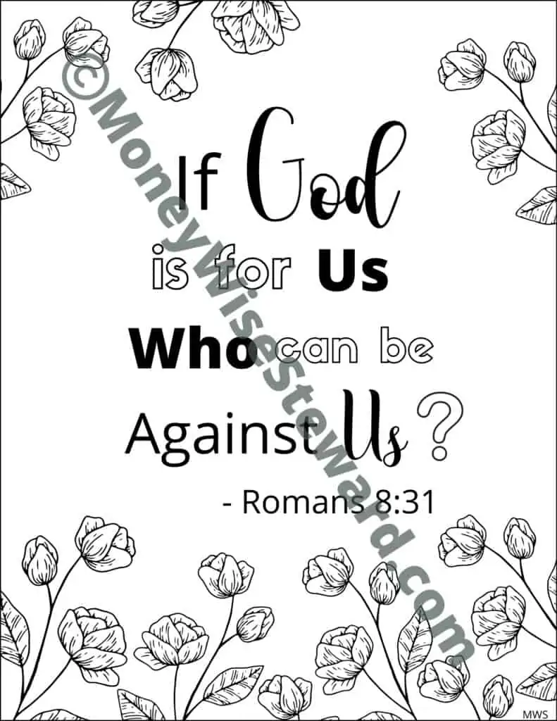 If God is for Us Printable Bible Coloring Page