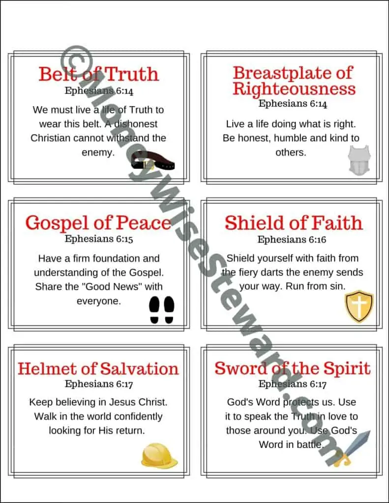 Armor of God Printable