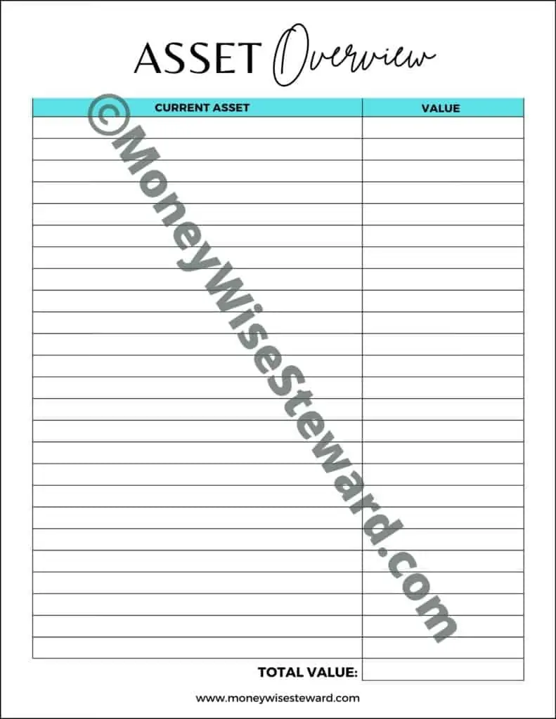 Free Asset Tracking Printable