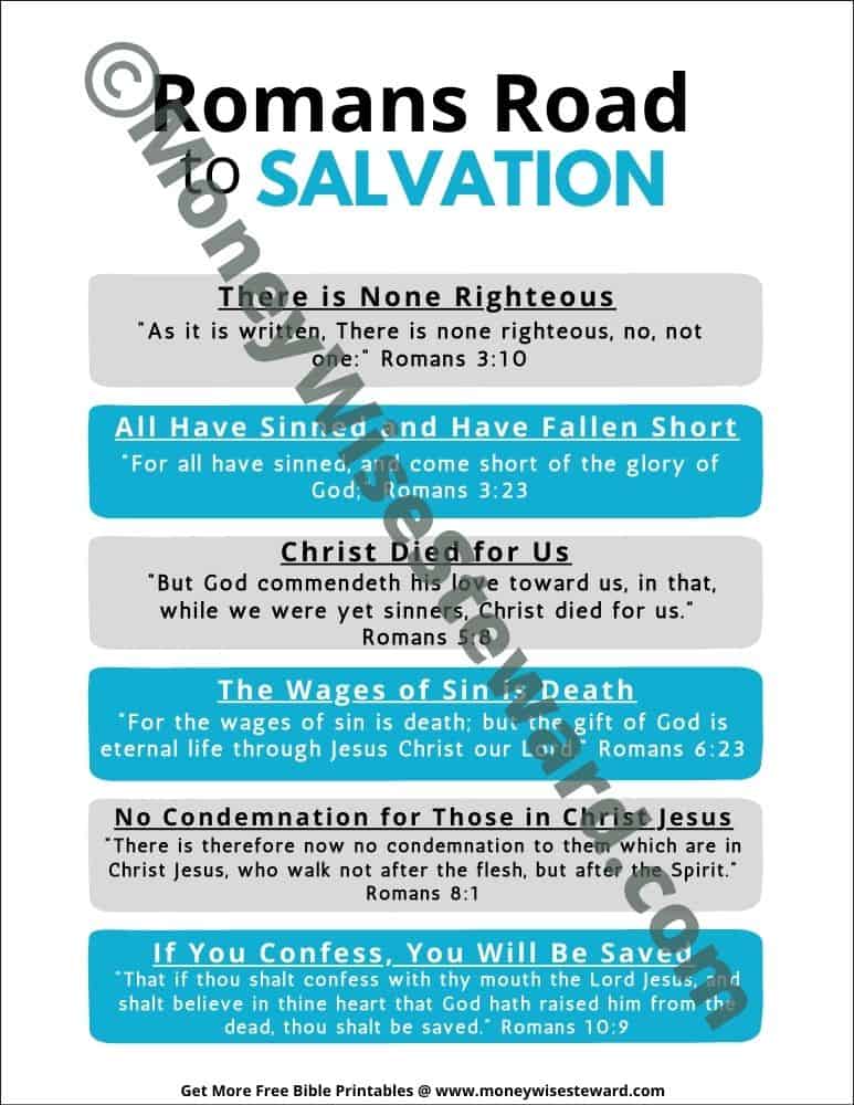 Romans Road to Salvation Printable