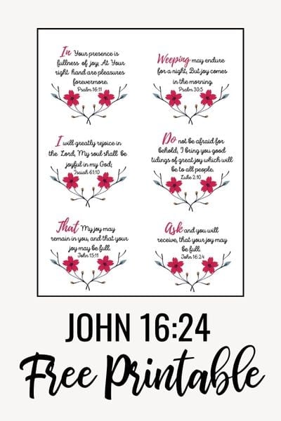 John 16-24 Printable