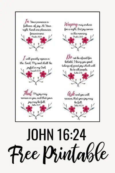 John 16-24 Printable