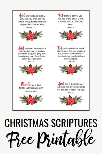 Christmas Scriptures Printables